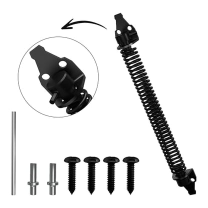skysen 14" Fence gate Spring self Closing and Adjustable for Wooden or Vinyl Fence,Carbon Steel,Black(gate spring-14)