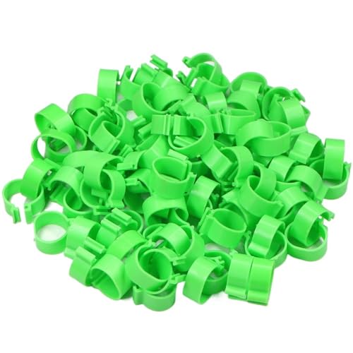 Chicken Inner Diameter 16/18/20/25mm Foot Ring Without Text Label Buckle Poultry Leg Chick Duck Goose Animal Identification Tool for Easy Flock Management(Green 100PCS,18mm) - color: Green 100pcs, size: 18mm