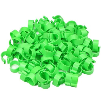 Chicken Inner Diameter 16/18/20/25mm Foot Ring Without Text Label Buckle Poultry Leg Chick Duck Goose Animal Identification Tool for Easy Flock Management(Green 100PCS,20mm) - color: Green 100pcs, size: 20mm