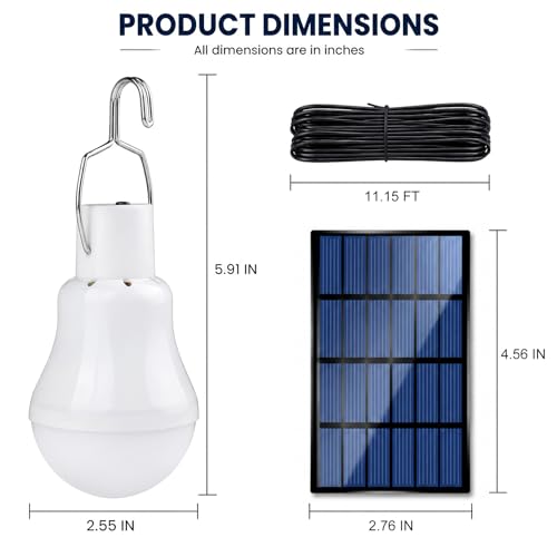 Solar Light Bulbs for Indoor Home and Chicken Coop, Outdoor Waterproof Camping Lamps for Tent, Rechargeable LED Solar Lights for Shed Night, Emergency, 2-Pack - style: Manual ON / OFF