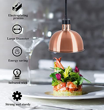 Food Heat Lamp 2 Pack Food Warmer Lamp with Bulb Food Heating Lamp Commercial Food Service Heat Lamp 110v
