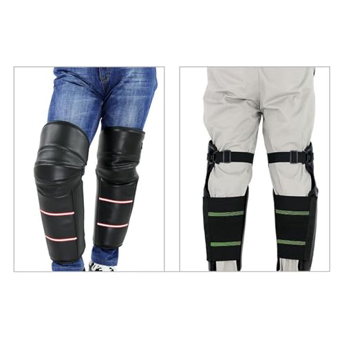 Leg Gaiter Windproof Motorcycle Leg Gaiter Knee Guard Winter Skating Leg Cover PU Leather Suitable for Biking Skating Hiking Outdoor, PU Leather Reflector