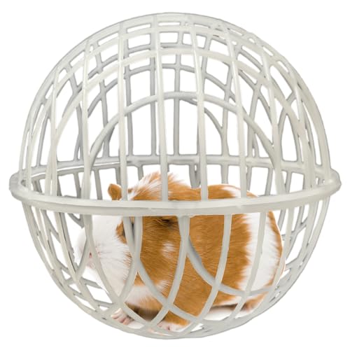 7.8" Ball-Shaped Movable Pigeon Chick Coop, Little Rabbit Duck Guinea Pig Safe Walking Net,Preventing Dog Bites, Predation by Eagles Wolves Cats Eagles, Pet Safety Cage - color: White