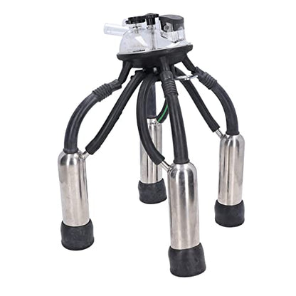 Cow Milking Cluster, Stainless Steel Rustproof Shell Silicone Liners Vacuum Pump Milking Machine Milker Claw with Accessories for Cattle and Sheep