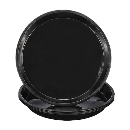 PATIKIL 5 Pack Plastic Plant Saucer, 16 Inch Plant Tray for Pots Round Plant Dish Plant Drip Trays Water Tray for Indoors Outdoors Garden, Black - size: 16 Inch