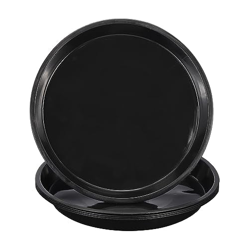 PATIKIL 5 Pack Plastic Plant Saucer, 16 Inch Plant Tray for Pots Round Plant Dish Plant Drip Trays Water Tray for Indoors Outdoors Garden, Black - size: 16 Inch