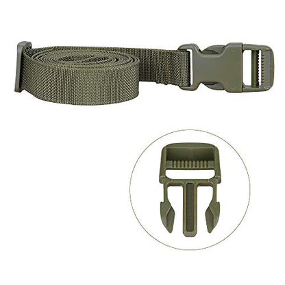 MAGARROW 78" x 1" Strap Buckle Packing Straps Adjustable 1-Inch Belt - color: Green 6.5 feet Long (10-PCS)