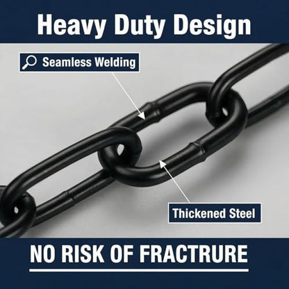 Black Gate Chain 20 Inch 3mm Metal Security Chain Lock with Metal Hooks for Outdoor Fence, Farm, Barn and Livestock (1-Pack) - size: 1-Pack