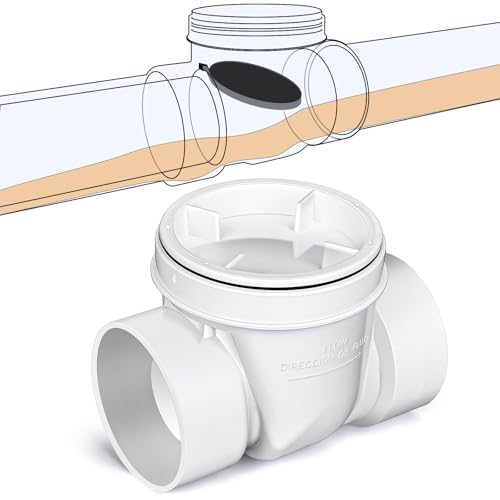 Tondiamo 6 Inch Backwater Valve Drain Backflow Preventer Valve Prevent Sewage and Rainwater from Flowing Back(White PVC) - color: White PVC, size: 6 Inch