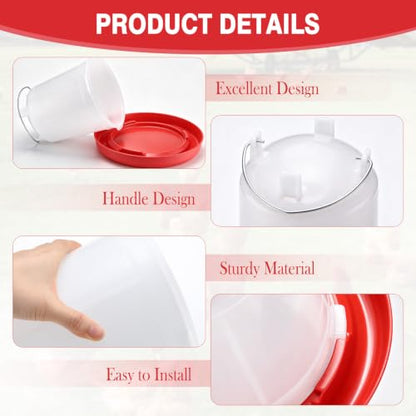 Pickmesh 2 Pcs 2 Gallon Plastic Poultry Drinker Poultry Waterer Automatic Chicken Water Feeder Fed Water Container Jar for Duck Baby Chicks Rabbit Turkeys Outdoor Farm