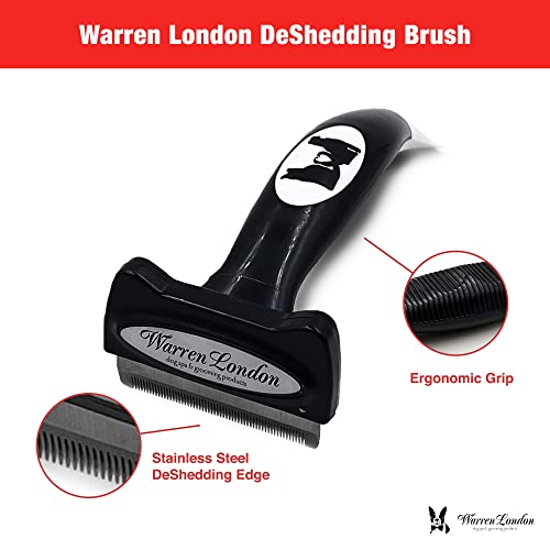 Warren London Dog Deshedding Brush for Medium Long Hair, Undercoat Rake - size: Long Hair | Medium