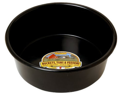 Little Giant® Plastic Utility Pan | Feed Pan | Durable & Versatile Livestock Feeding Bucket | Made in USA | 5 Quart | Black - color: Black, size: 5 Quarts