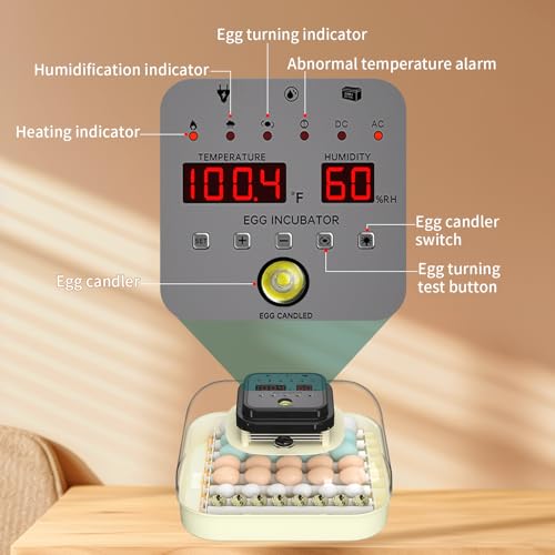CoInceptus 35 Eggs Incubators for Hatching Eggs,Egg Incubator with Automatic Egg Turning and Humidity Control,Chicken Egg Incubator with Egg Candler, Incubator for Chicken, Duck, Goose, Pigeon, Quail