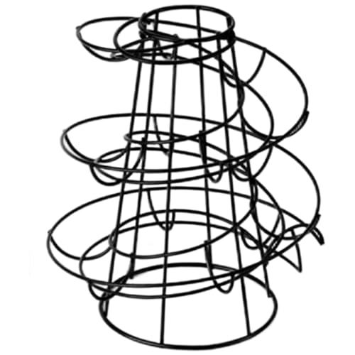 Spiral Egg Holder Stand, Smooth Sturdy Black Iron Countertop Storage for Fresh Egg Organization