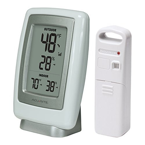 AcuRite 00611 Indoor Outdoor Thermometer with Wireless Temperature Sensor & Hygrometer White Small - size: 1 x 3.5 x 5.5 inches