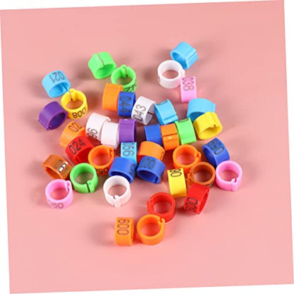LIOOBO 100PCS 8mm Plastic Bird Foot Rings for Pigeons and Parrots Numbered Identification Rings Sturdy Leg Bands for Bird Supplies