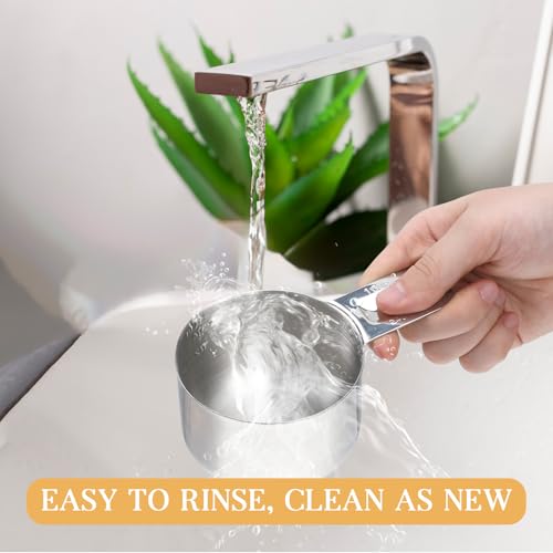 1 Cup 240 ml | 240 cc | 8 oz Stainless Steel Measuring Cup Rice Measuring Cup Metal Measuring Cup Kitchen Gadgets for Cooking Single Cup for Wet and Dry Ingredients for use as 1 Cup Dog Food Scoop