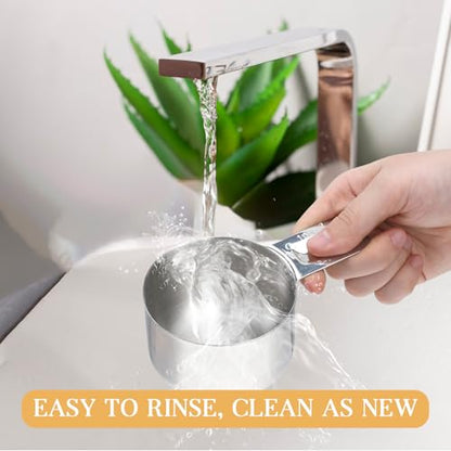 1 Cup 240 ml | 240 cc | 8 oz Stainless Steel Measuring Cup Rice Measuring Cup Metal Measuring Cup Kitchen Gadgets for Cooking Single Cup for Wet and Dry Ingredients for use as 1 Cup Dog Food Scoop
