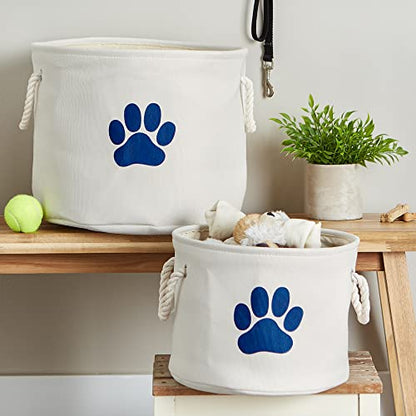 Bone Dry Pet Storage Collection Collapsible Bin, Small Round, Off-White - color: Off-White, size: Small Round