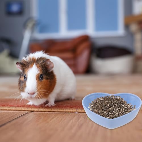 3 Pack Hamster Food Bowl Rabbit Guinea Pig Food Dish Cute Heart Shape Water Dish for Hamster Hedgehog Gerbil Small Animals Rat Rodent (Green, Blue and Pink)