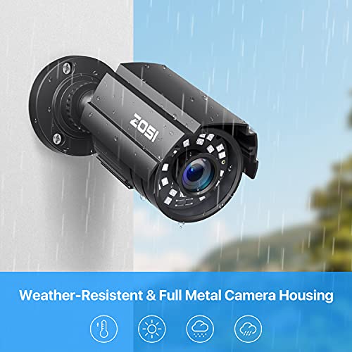 ZOSI 2.0MP 1080P HD 1920TVL Security Camera Hybrid 4-in-1 TVI/CVI/AHD/960H CVBS CCTV Camera Outdoor Indoor,80ft IR Night Vision,Weatherproof Bullet Camera For analog Surveillance DVR(Black) - size: 0CH+1Cam+0TB