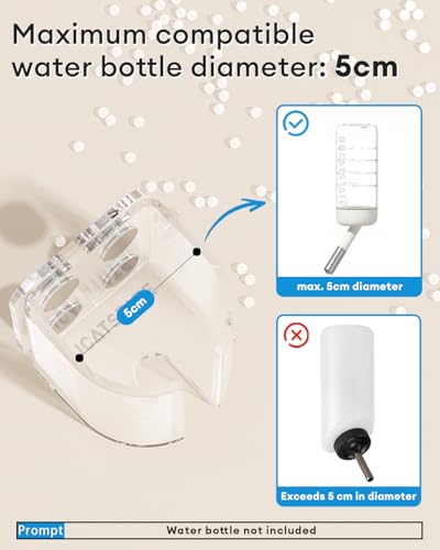 BUCATSTATE Hamster Water Bottles Holder with Magnetic, Drop-Resistant Water Bottle Stand with Adjustable Height, Fits Bottles up to Dia 2 inches, for Hamsters Small Pets (Only Water Bottle Holder)