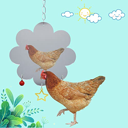 Chicken Toys for Hens Birds Swing Hanging Toys with Bells Star Pendant for Rooster Parrot Suspending Pecking Toy Parrot for Cage
