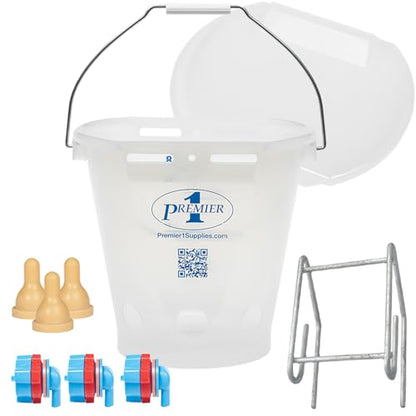 Premier 1 Lamb 'N' Goat Kid Prima Orphan Feeding Bucket (2 Gallon Round - 3 Holes) - size: 2 Gallon Round - 3 Holes