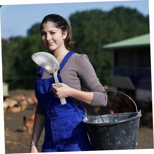 BESPORTBLE Heavy Duty Iron Water Ladle for Garden and Farm Use Long Handle Feed Scoop for Animal Feeding and Watering Livestock