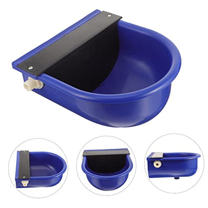 Garneck Automatic Cow Drinking Water Bowl Waterer for Livestock Float Valve Control Easy to Use and Water-Saving for Cattle Horses Sheep and Dogs - color: Blue