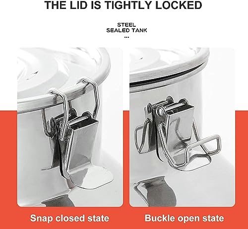 Food Grade Stainless Steel Jar for Storage Milk Transport Can Bucket Wine Pail Barrel with Sealed Lid for Milk Wine Liquid Storage Container - size: 22L