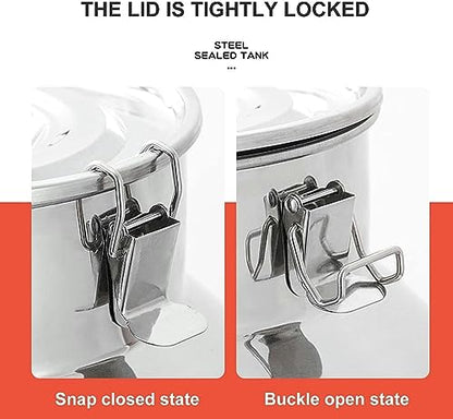 Food Grade Stainless Steel Jar for Storage Milk Transport Can Bucket Wine Pail Barrel with Sealed Lid for Milk Wine Liquid Storage Container - size: 22L