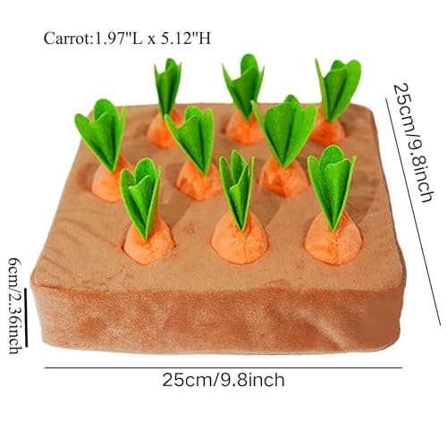 Upgraded Interactive Rabbit Enrichment Toys, Hide and Seek Snuffle Mat with Plush Carrot and Feeder Cups for Boredom & Stimulating, Bunny Puzzle for Puppies, Guinea Pigs, Kitten, Chinchilla (X Large) - size: X Large