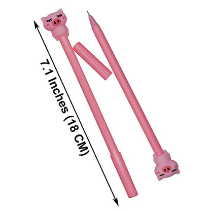 Maydahui 12 PCS Pink Pig Gel Pen Cute Piggy Pens Novelty Animal Pen Facial Expressions Black Ink for School Office Students Supplies