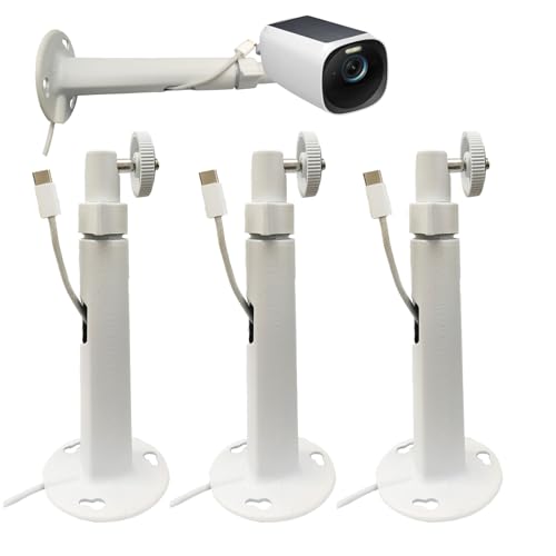 3Pack Aluminum Alloy Extremely Long 7.8 in Camera Mount for eufyCam 2C/2C Pro, 3C/S300, for Ring Camera, for SoloCam S220/C210, Adjustable Wall Mount Brackets Indoor/Outdoor, cable tray bracket - color: 3PCS 7.8IN Cable Tray Aluminum Alloy