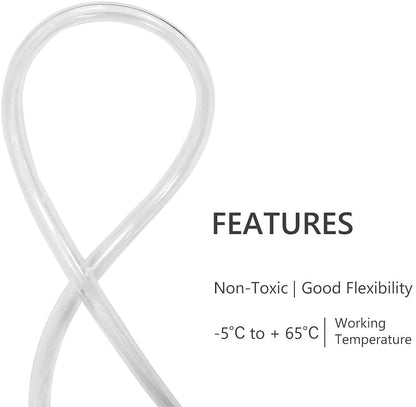 Eastrans Clear Vinyl Tubing Flexible PVC Tubing, Hybrid PVC Hose, Lightweight Plastic Tube, by 1/2 Inch ID, 5ft Length, UV Chemical Resistant - size: ID 1/2 INCH, style: 5 Feet