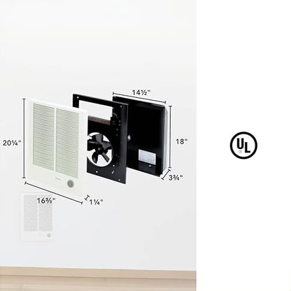 Broan-NuTone 194 High Capacity Wall Heater, White Painted Grille, 3000/1500 Watt 240 VAC, Covers 300 sq. ft. at Factory Wired Voltage - style: 3000/1500 Watt