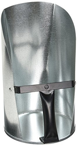 FARM-TUFF Galvanized Livestock Feed Scoop, 4qt Capacity - Metal Grain & Seed Scoop with Enclosed Easy-Grip Handle, Flat Base & Rust-Resistant Design for Poultry, Birds & Small Animals