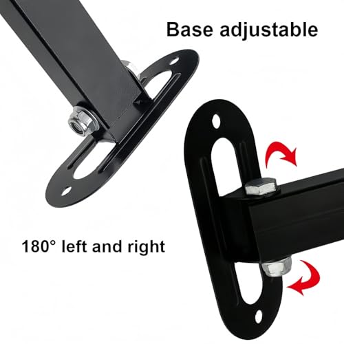 Long Arm Security Camera Bracket | 180° Rotatable Corner Mount | Universal Camera Holder | Metal Wall Mounting Bracket for CCTV Surveillance Cameras | Black Spray Paint Finish (7.87" Duckbill)