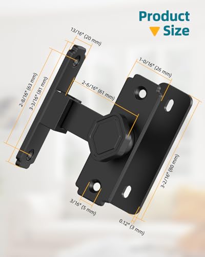 90 Degree Barn Door Lock, Small Sliding Barn Door Latches, Rust-Proof Sliding Gate Latch Lock for Garden, Bathroom, Cabinet, Pet Cage, Window, Shed (Black-4PCS) - color: Black-4PCS