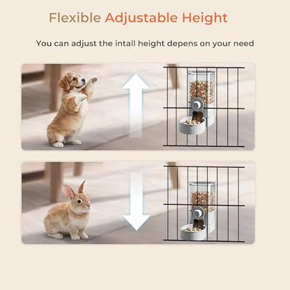 41 oz Hanging Gravity Auto-Refill Small Animal Feeder Grey | Space-Saving, Large Capacity, Easy-Refill Bowl for Rabbits, Guinea Pigs, Ferrets, Chinchillas & Small Pets - color: Grey