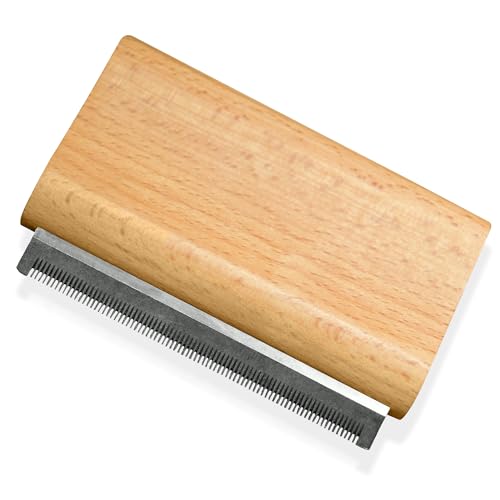JoPets - Professional Wood Deshedding & Undercoat shedding brush for Dogs, Cats, Horses - Ergonomic Grooming Tool for short & long haired pets - Gentle wooden comb for shedding control - Pet Fur Care
