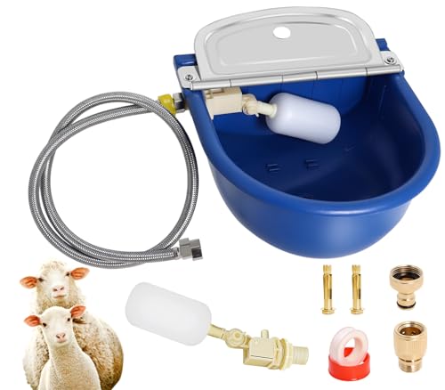 Automatic Water Dispenser for Dogs, Plastic Automatic Dog Waterer Livestock Water Bowl Goat Waterer with 39 inch Water Hose for Horse Water Trough
