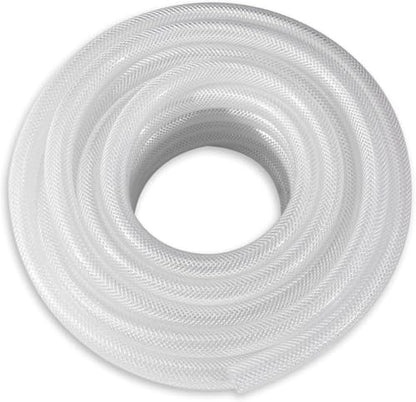 DAVCO 1" ID × 100 ft Heavy Duty Braided Clear Plastic Vinyl Tubing, Flexible High Pressure Reinforced PVC Vinyl Tube Hose, Non-toxic, BPA Free - size: 1"ID, style: 100 Feet