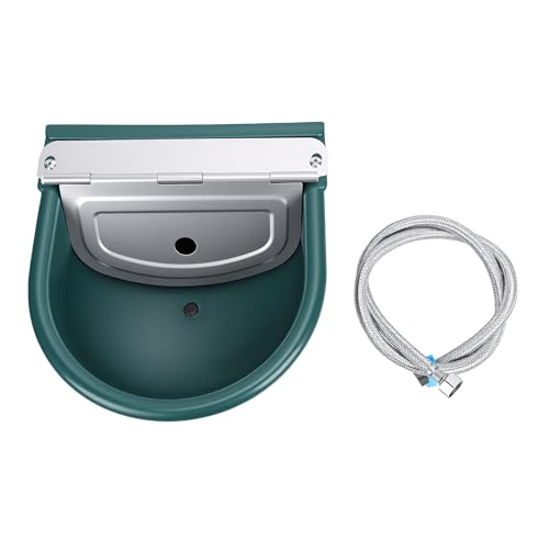 Cryfokt Automatic Livestock Waterer, Smart Water Level Sensor AntiOverflow Floating Valve Animal Water Bowl, Livestock Trough with Builtin Sensor and Floating Valve for Cattle