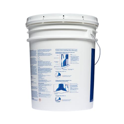 Ames Research Laboratories BMX5RG Blue MAX Waterproofer, Regular Use in Interior & Below-Grade Exterior Concrete Sealer and More. Liquid Rubber, 5 Gallon (Pack of 1), 640 Fl Oz | Ideal for waterproofing above & below grade foundations, basements, roofs, f