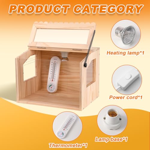 Chick Brooder Box, Brooder Box for Chicks, Pine,Quail Cage, Duck Brooder, Quail Cages, Ideal for Chicks, Ducks, Quails, Hamsters and Lizards,16" L x 12" W x 12" H (Without Washable Mat)