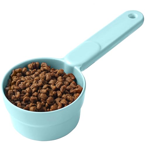 Joyinjojo Dog Food Scoop 1 Cup 1/2 Cup - Melamine Dog Food Measuring Cup, Pet Food Scoop for Dog Cat...Comfortable Long Handle for Easy to Scoop Food, Blue 1 Cup - color: Blue, size: 1 Cup