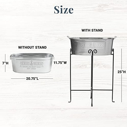 Let's Make Memories Personalized Cheers & Beers Beverage Tub w/Stand - Custom Beverage Tub - Unique Entertaining Essential - 5.5 Gallons - color: Cheers & Beers, size: With Stand