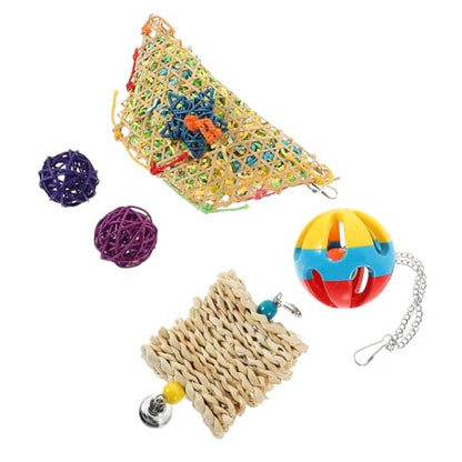 5PCS Chicken Treat Ball Kit Bird Cage Set for Parrots and Hens Chewing and Hanging to Entertain Pets Mood and Health Random Color